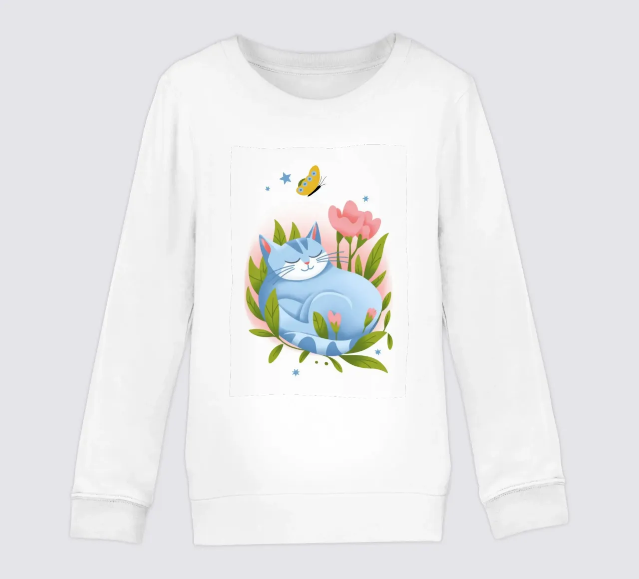 Feline Bliss Portrait kids sweatshirt by Lumina Vision