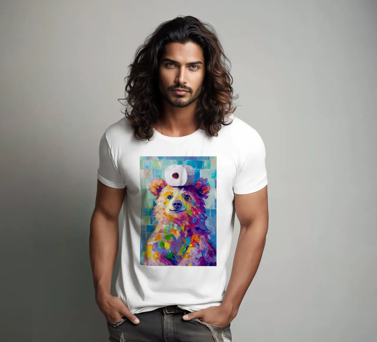 Orso con carta igienica t-shirt da Adrian Patel