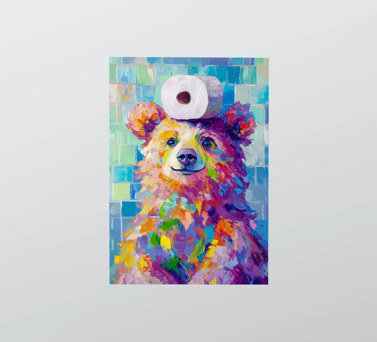 Orso con carta igienica adesivo da Adrian Patel