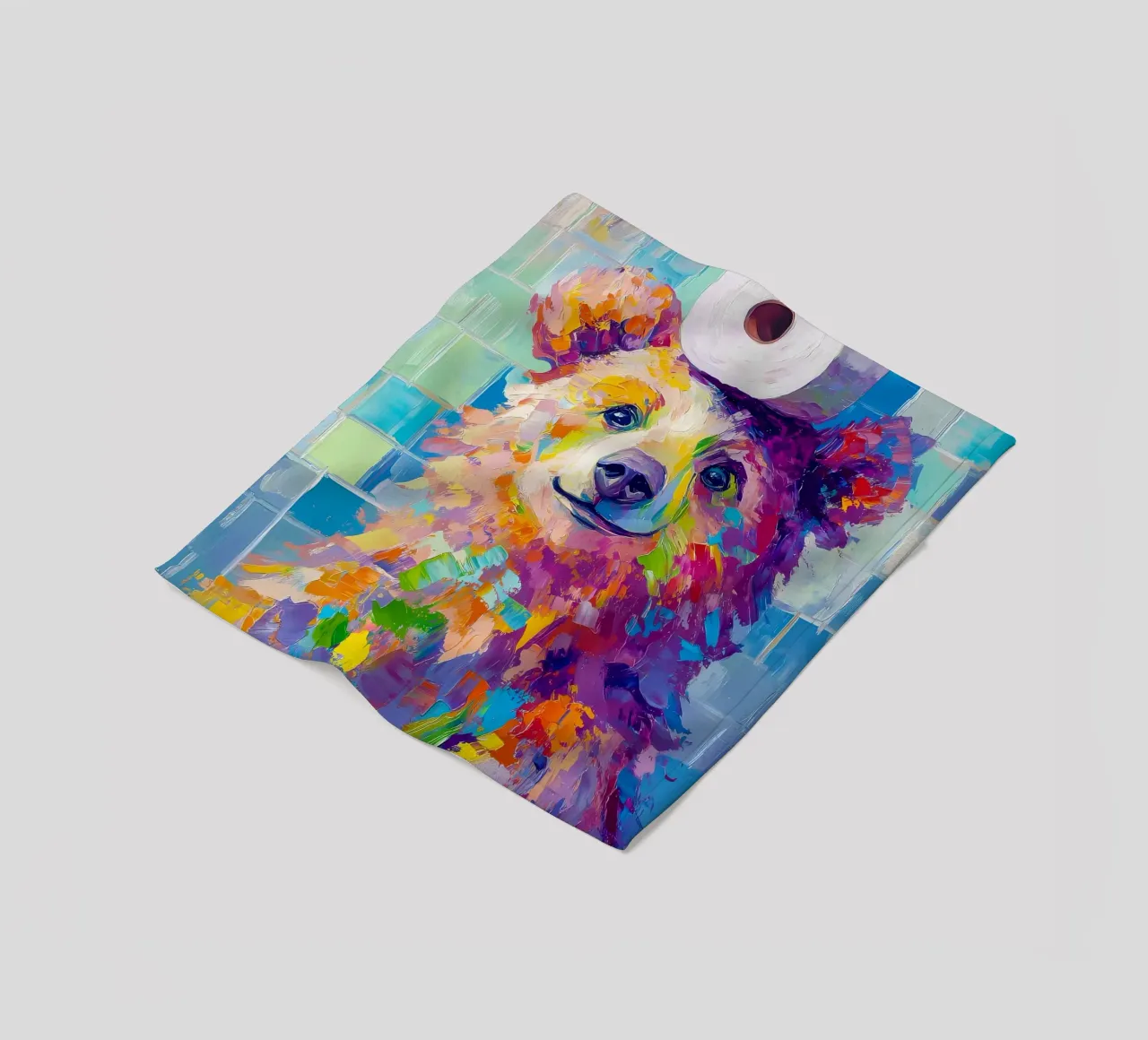 Orso con carta igienica coperta in pile da Adrian Patel