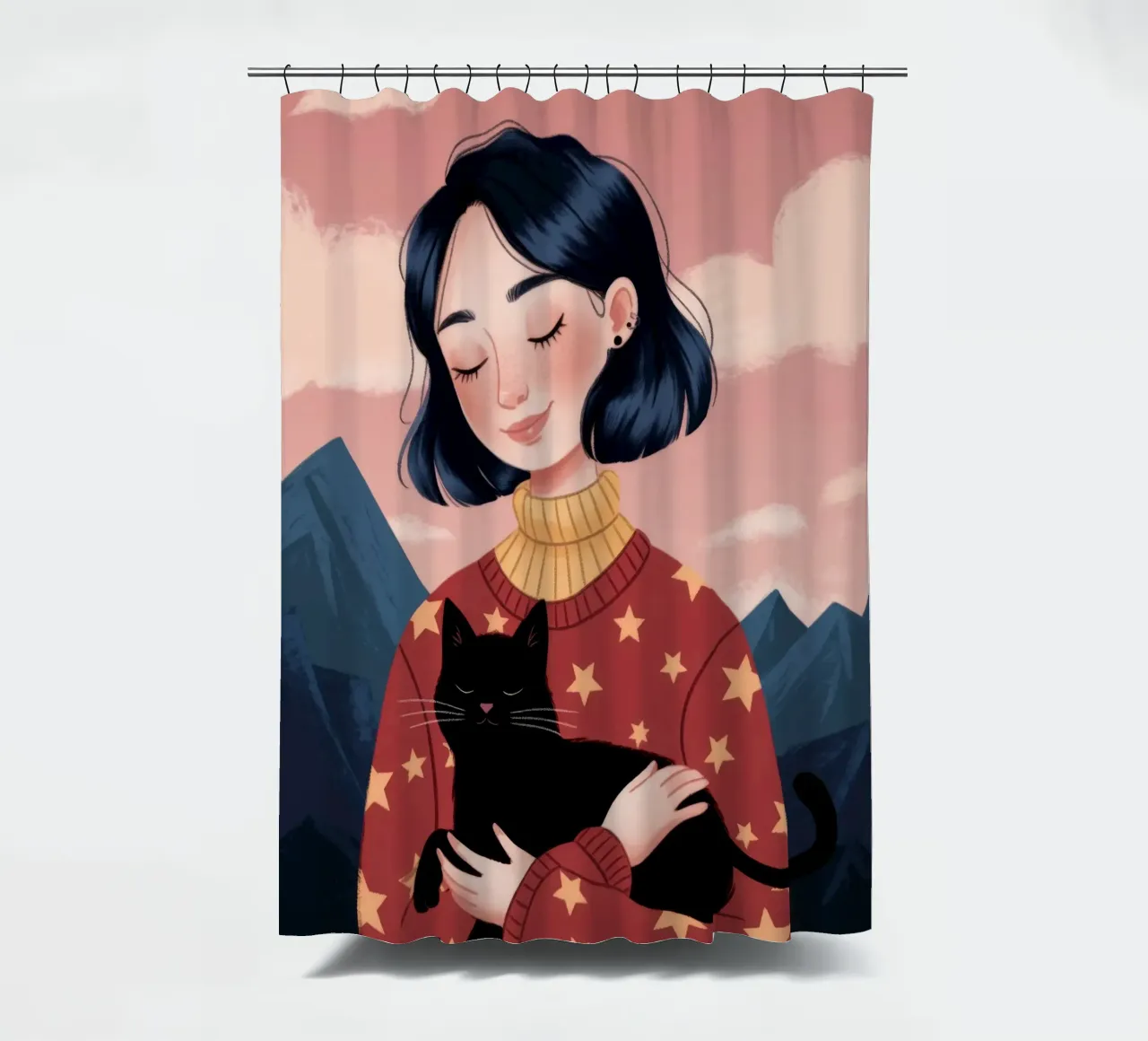 Mountain Companion Portrait shower curtain by Lumina Vision