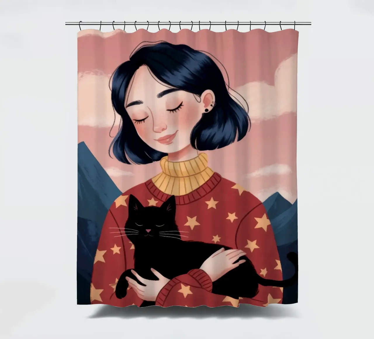 Mountain Companion Portrait shower curtain by Lumina Vision