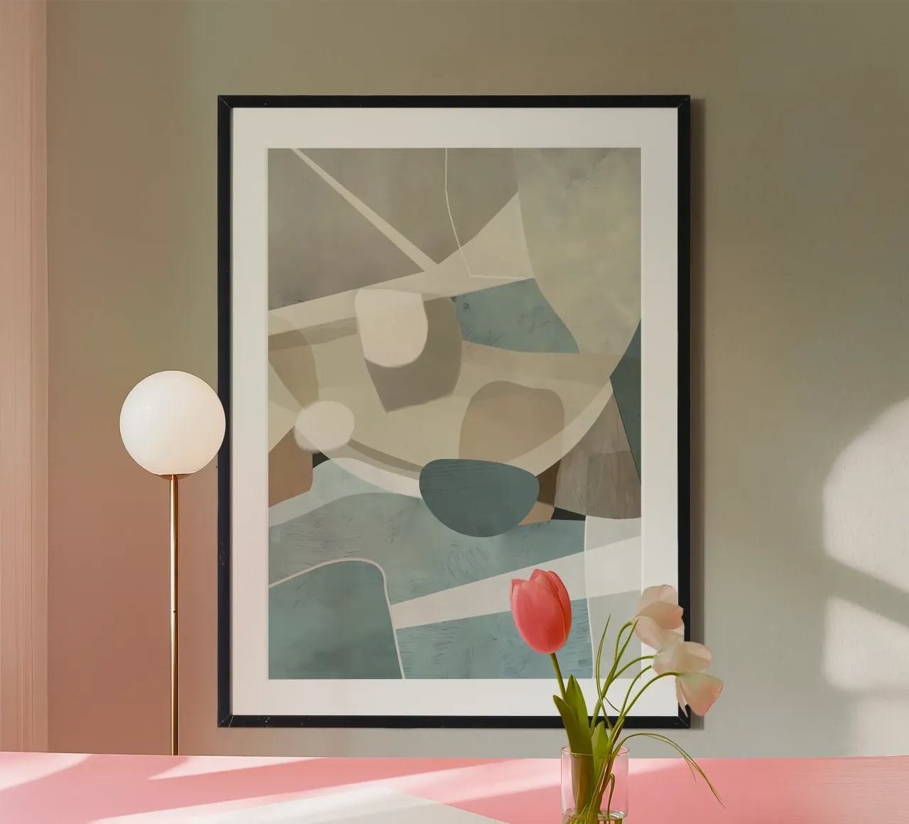 Astratto moderno 90 poster con telaio in legno da Aiden Garcia