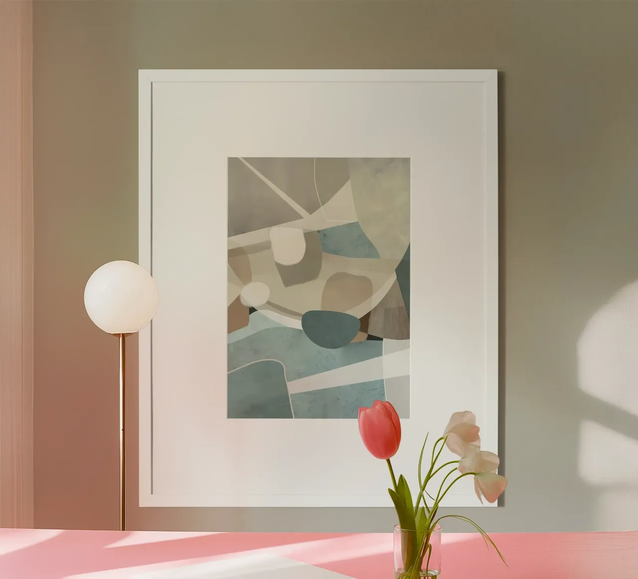 Astratto moderno 90 poster con telaio in legno da Aiden Garcia