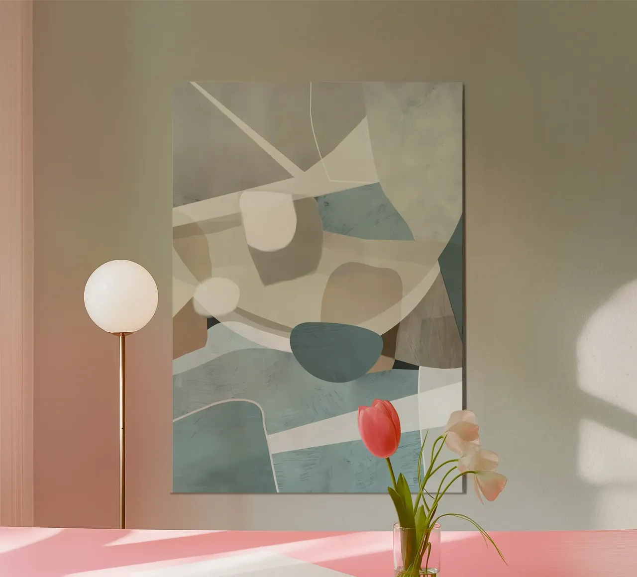 Astratto moderno 90 poster con telaio in legno da Aiden Garcia