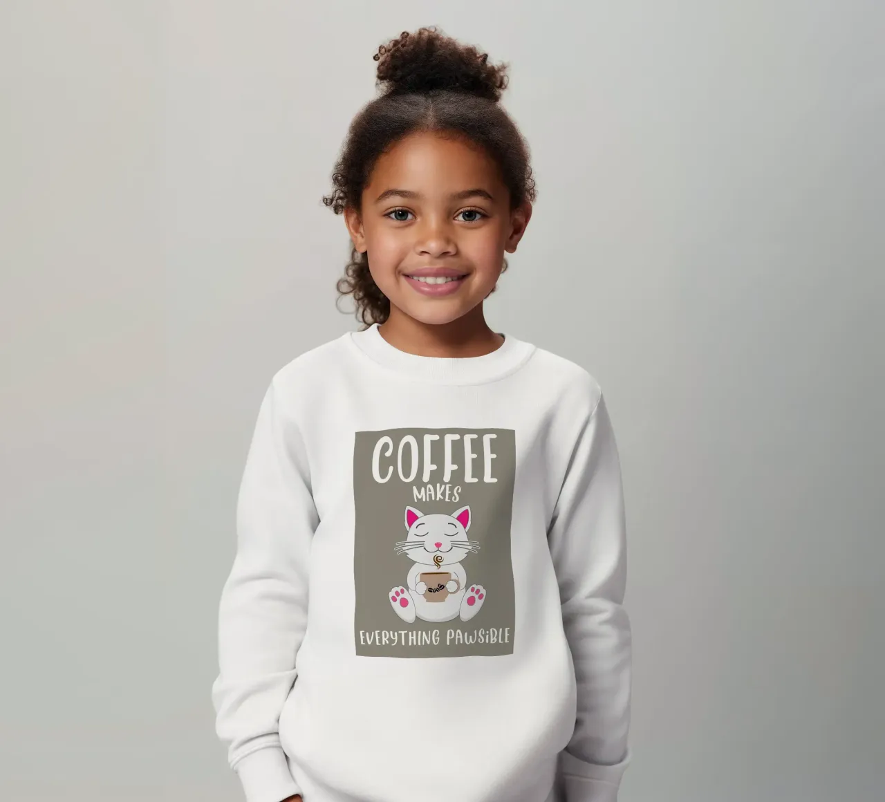 Citazioni su caffè e gatti felpa bambino da Bartosz Powalka