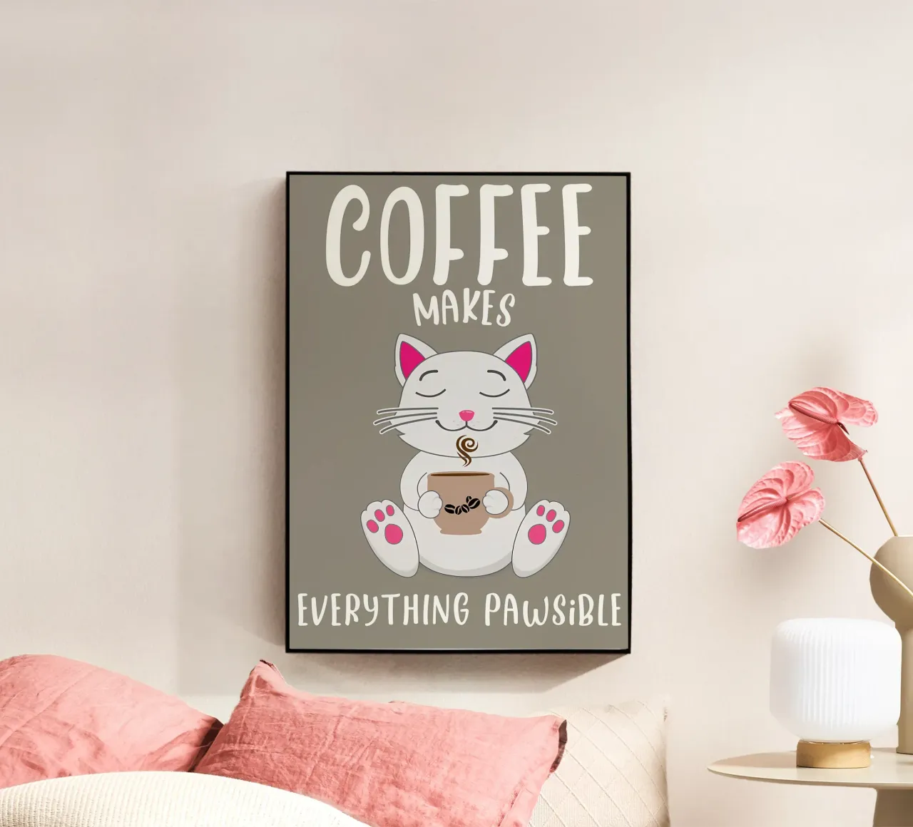 Citazioni su caffè e gatti plexiglass da Bartosz Powalka