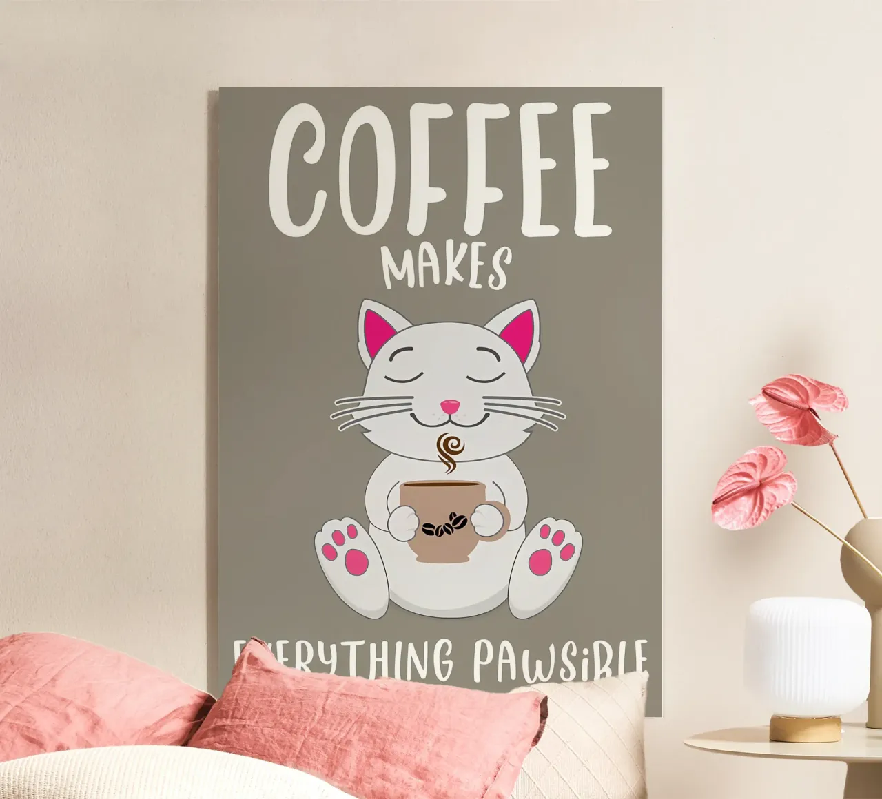 Citazioni su caffè e gatti plexiglass da Bartosz Powalka