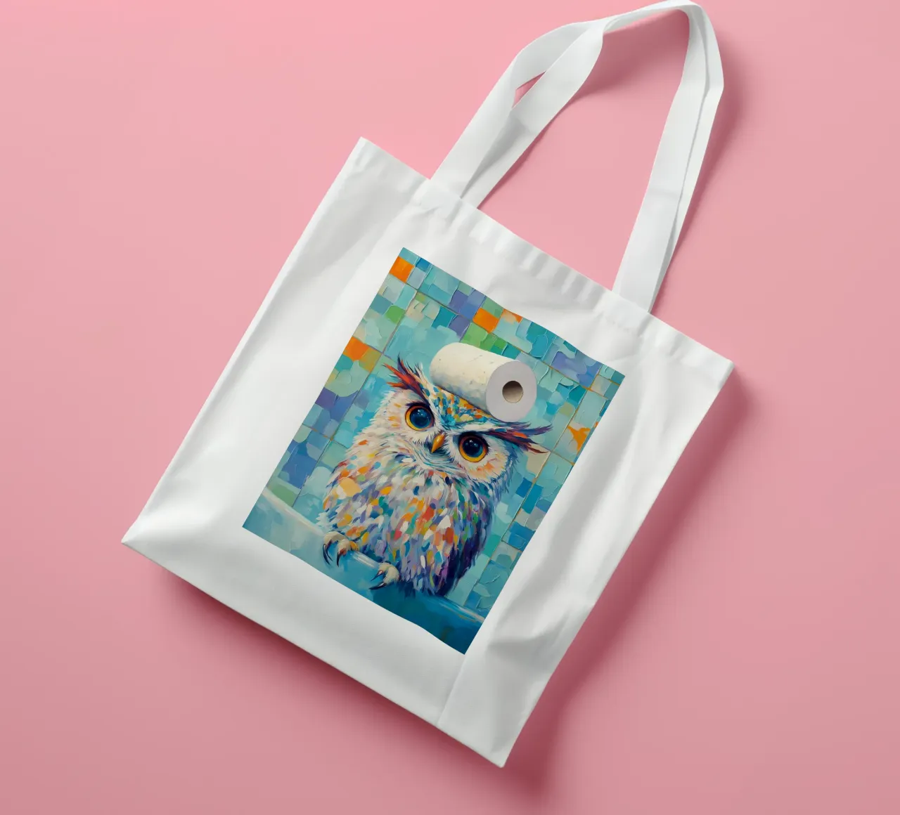 Hibou avec papier hygiénique tote bag de Adrian Patel
