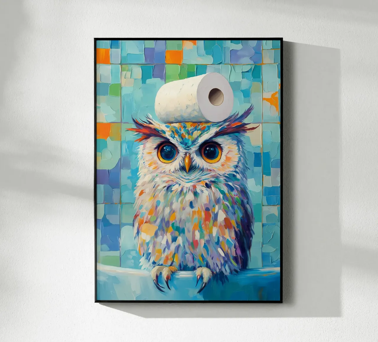 Hibou avec papier hygiénique plexiglas de Adrian Patel