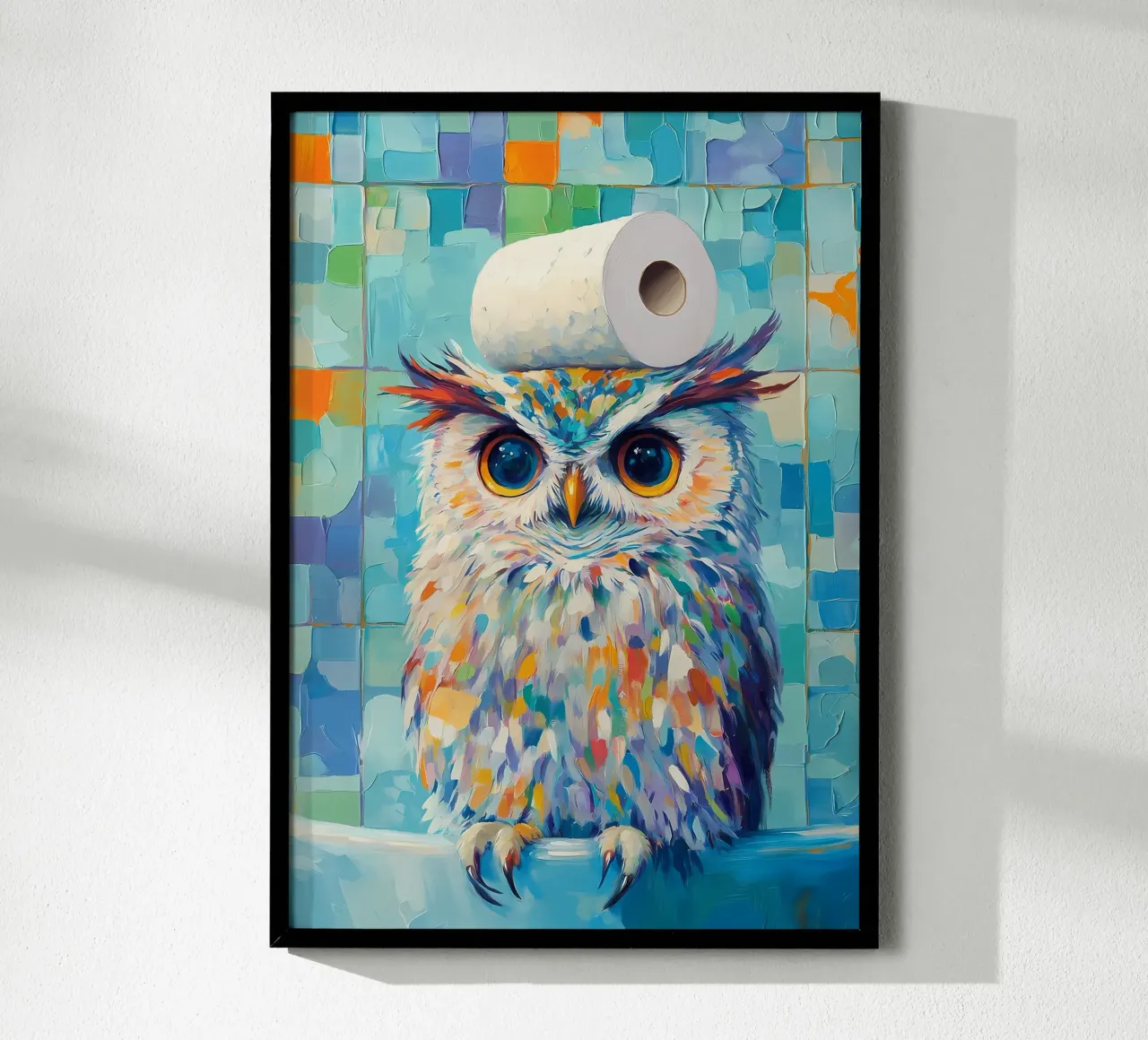 Hibou avec papier hygiénique poster de Adrian Patel
