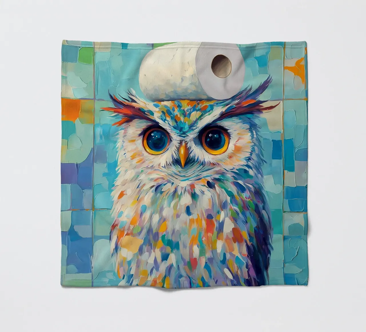 Eule mit Toilettenpapier Fleecedecke von Adrian Patel