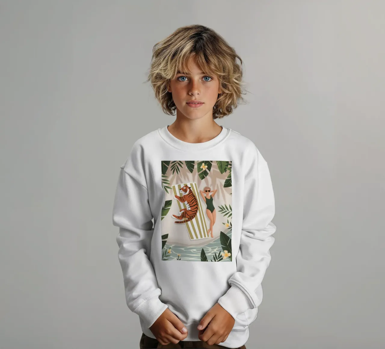 Portrait de relaxation dans la jungle sweat enfant de Lumina Vision