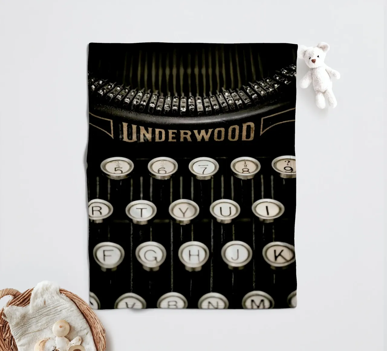 Underwood Typewriter fleece blanket by Magdalena Martin Photography