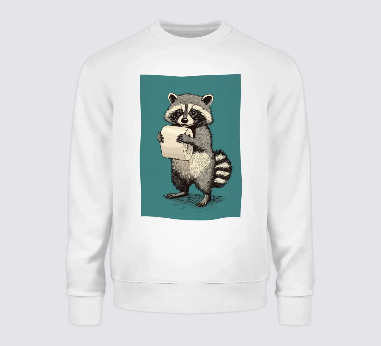 Procione con carta igienica in mano felpa da Adrian Patel