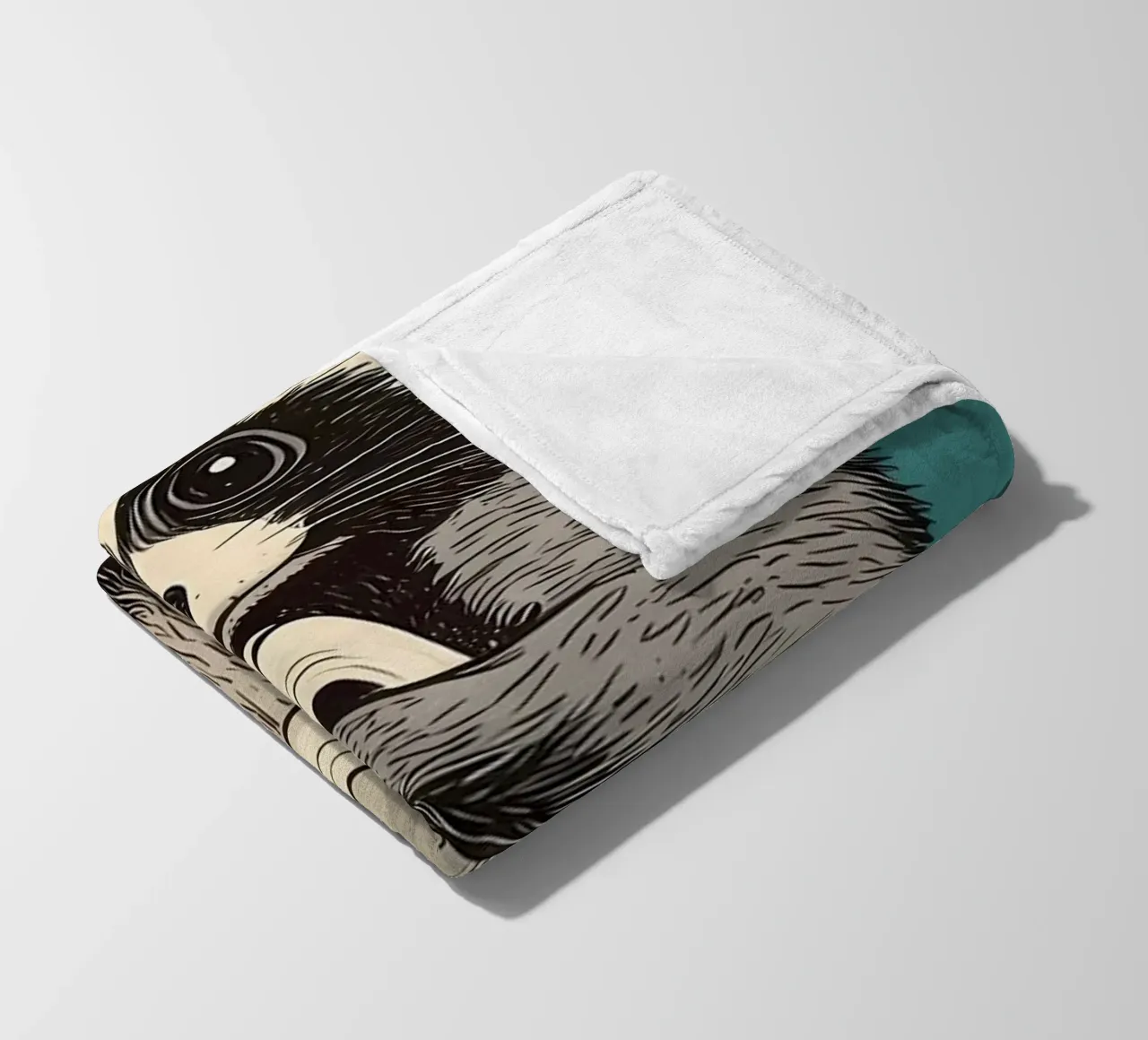 Procione con carta igienica in mano coperta in pile da Adrian Patel
