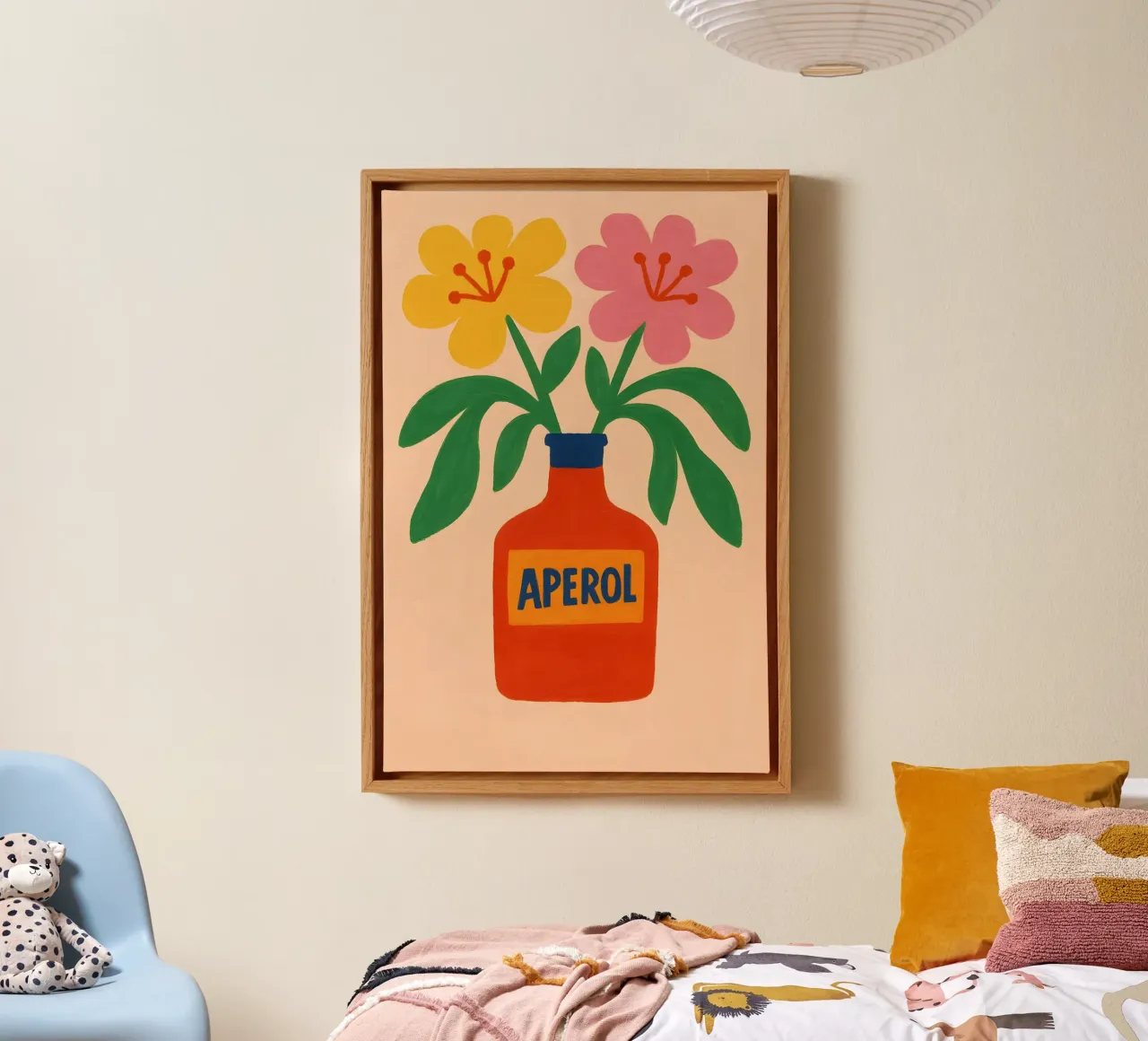Aperol Bloom – Italian Summer in a Bottle tela con Cornice a cassetta da Grande Bellezza
