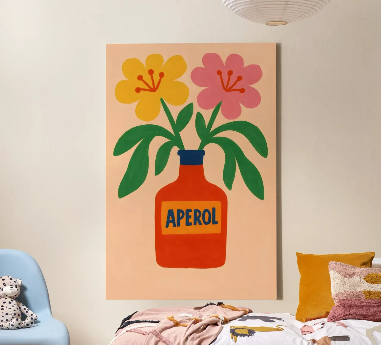 Aperol Bloom – Italian Summer in a Bottle tela con Cornice a cassetta da Grande Bellezza