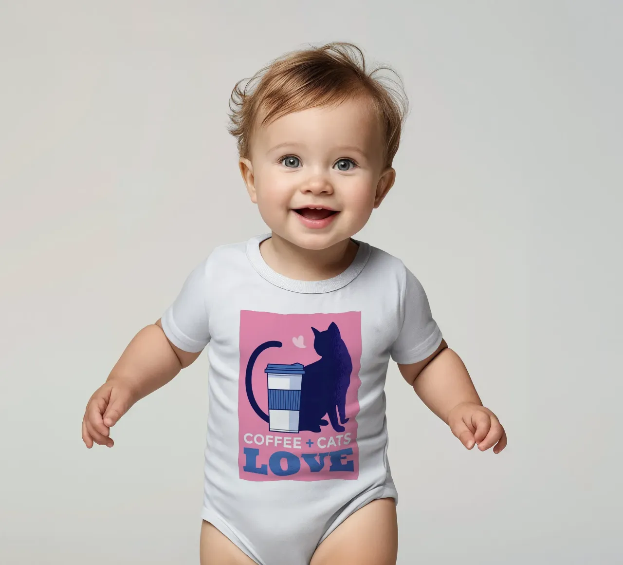Caffè e gatti sono amore body neonato maniche corte da Bartosz Powalka