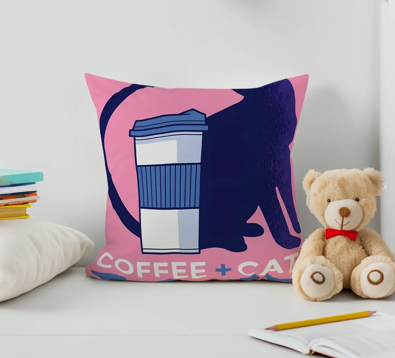 Caffè e gatti sono amore cuscino da Bartosz Powalka