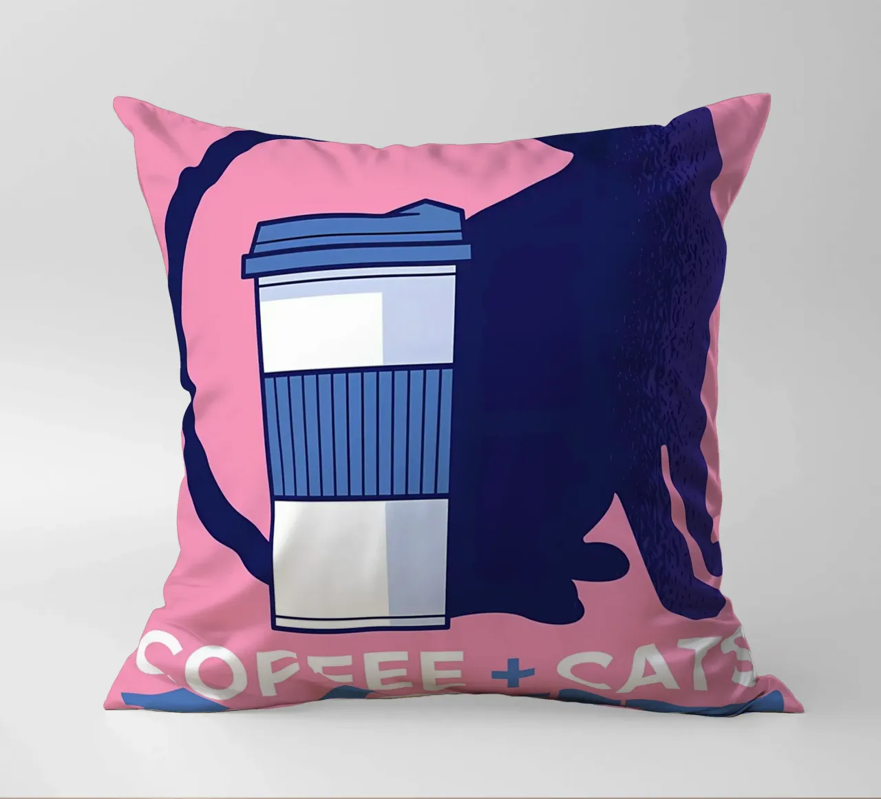 Caffè e gatti sono amore cuscino da Bartosz Powalka