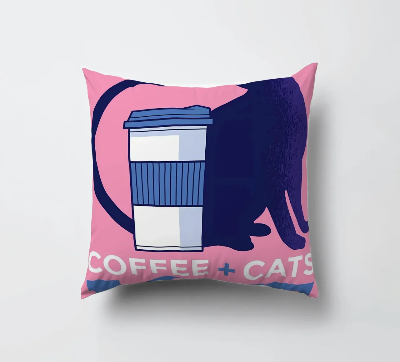 Caffè e gatti sono amore cuscino da Bartosz Powalka