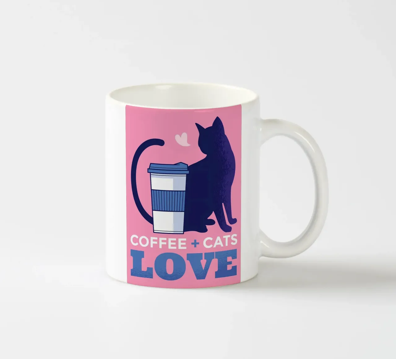 Caffè e gatti sono amore tazza in ceramica da Bartosz Powalka