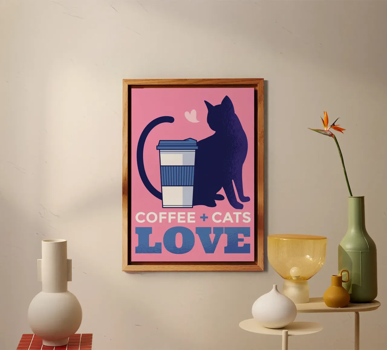Caffè e gatti sono amore alluminio dibond da Bartosz Powalka