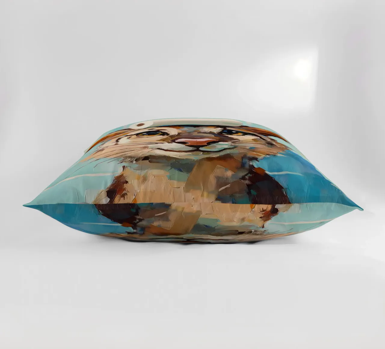 Cat with Toilet Paper Hat decorative cushion by Adrian Patel