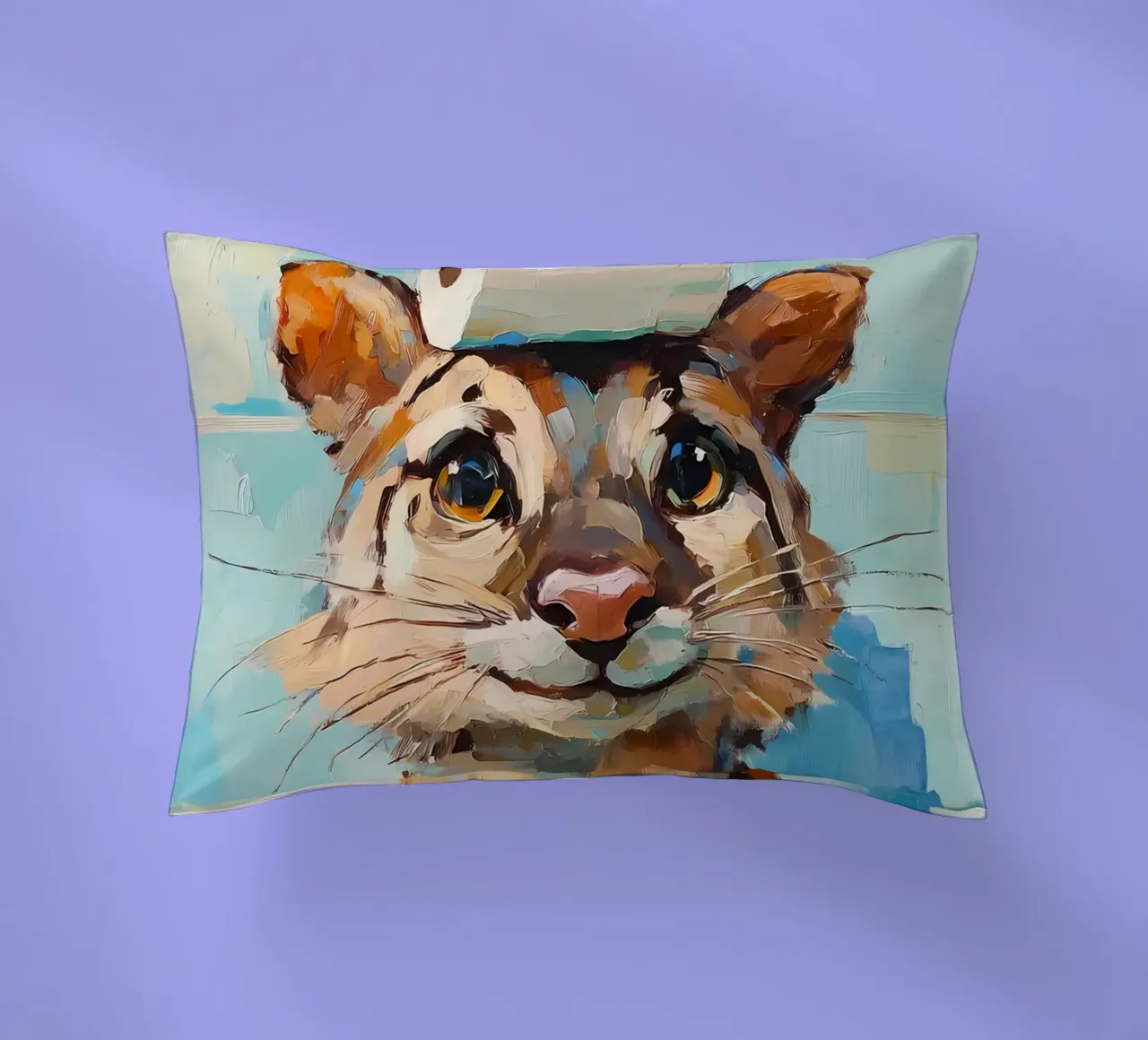 Cat with Toilet Paper Hat decorative cushion by Adrian Patel