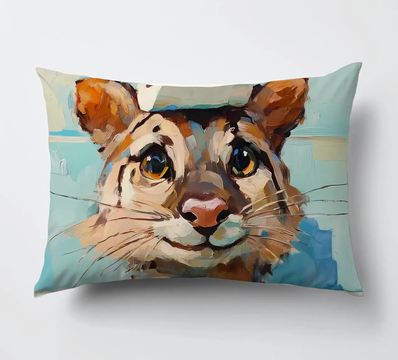 Cat with Toilet Paper Hat decorative cushion by Adrian Patel
