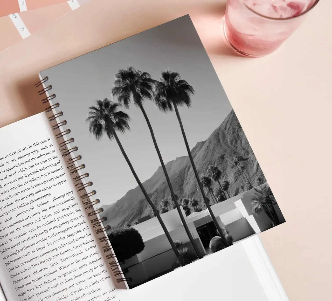 Mid-Century Modern Palm Trees spiral notebook by Indigo Tides Art