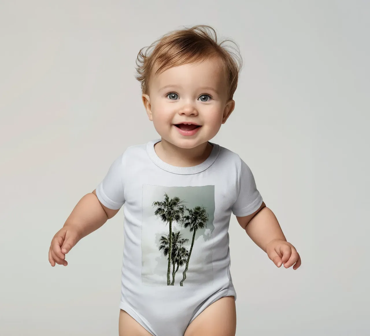 Palme d'epoca body neonato maniche corte da Matthew Katz