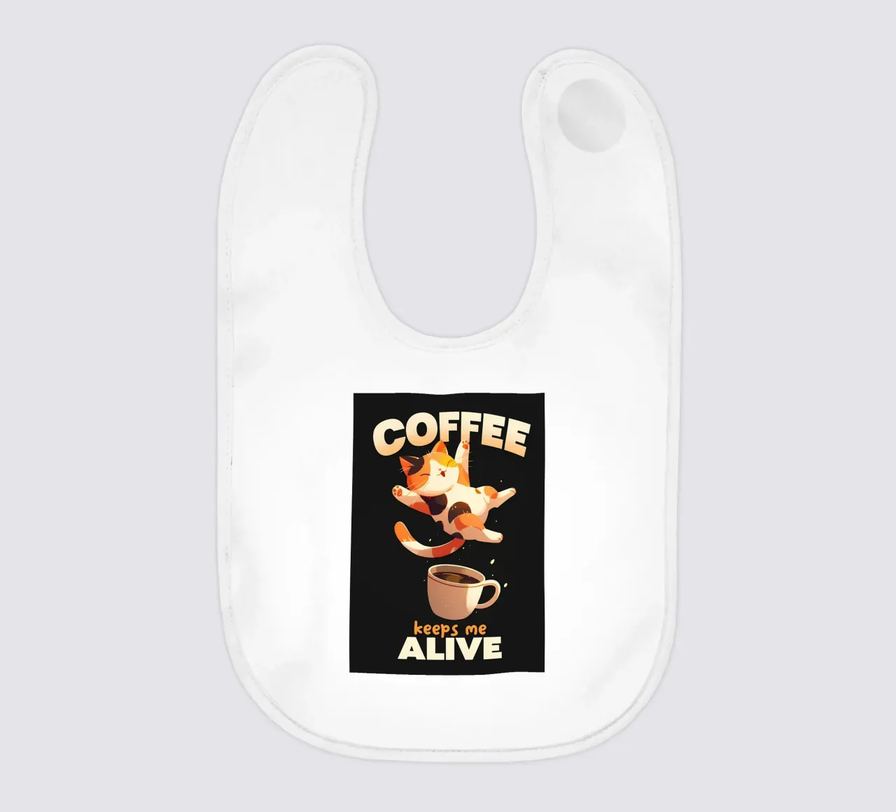 Il caffè mi tiene in vita Cat bavaglino da Bartosz Powalka