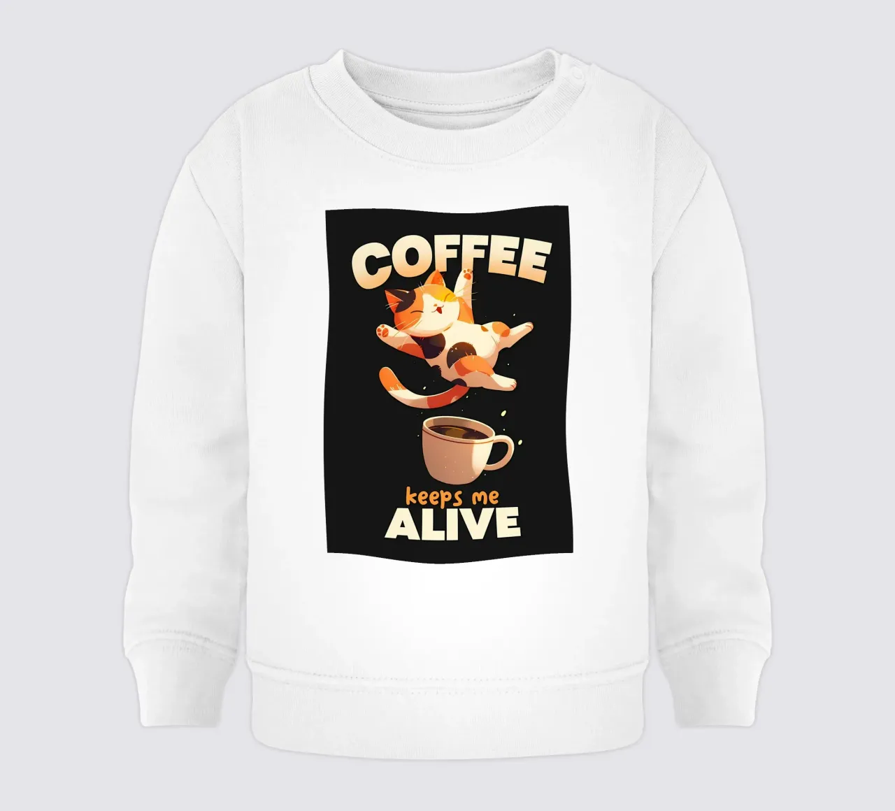 El café me mantiene vivo Gato sudadera de bebé de Bartosz Powalka