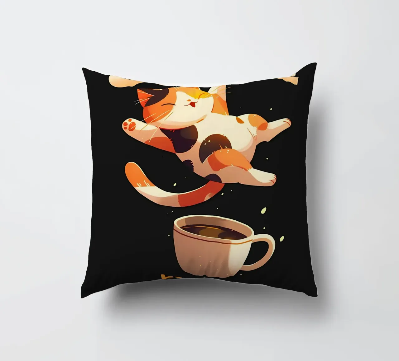 Il caffè mi tiene in vita Cat cuscino da Bartosz Powalka