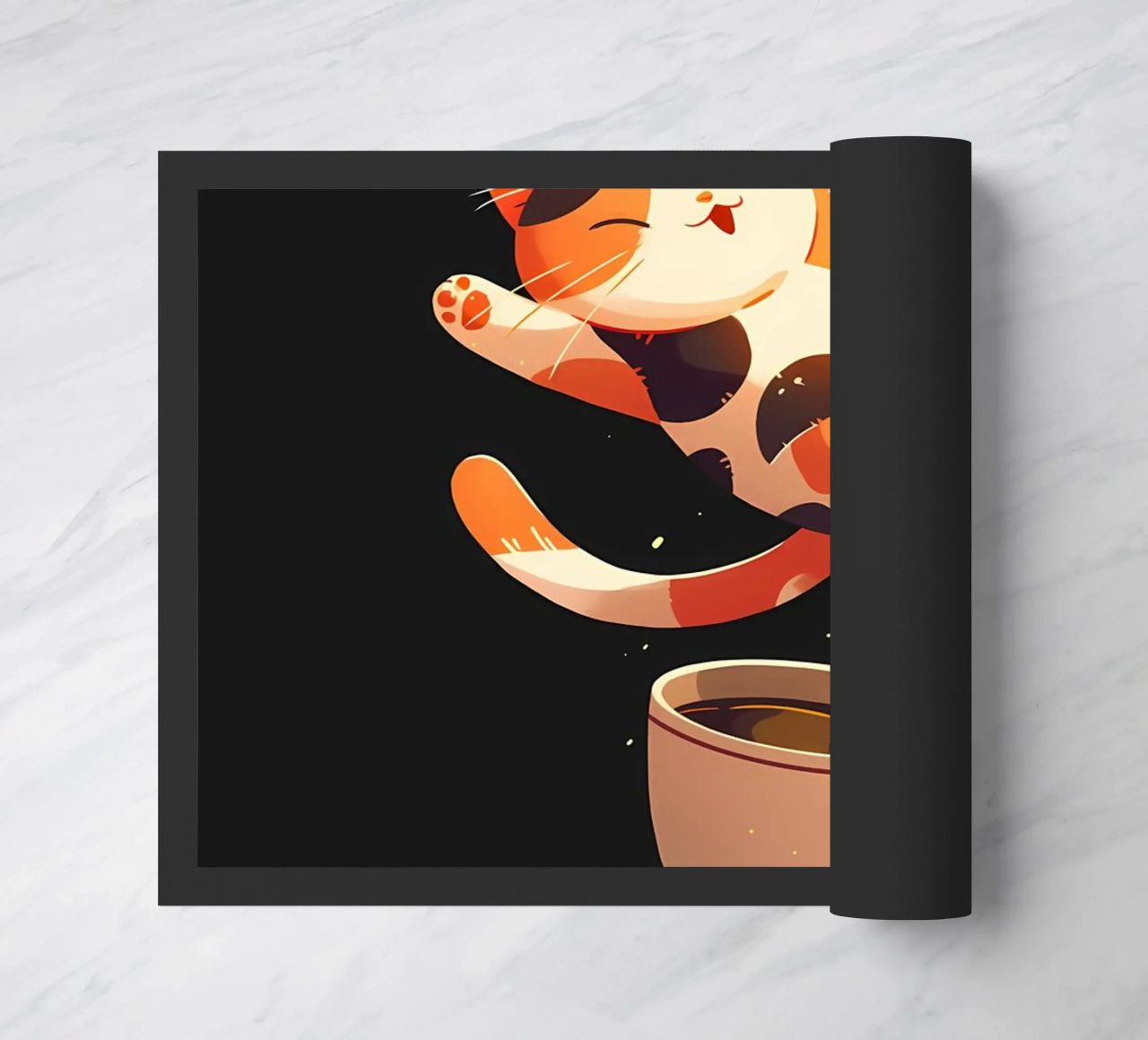 Il caffè mi tiene in vita Cat zerbino da Bartosz Powalka