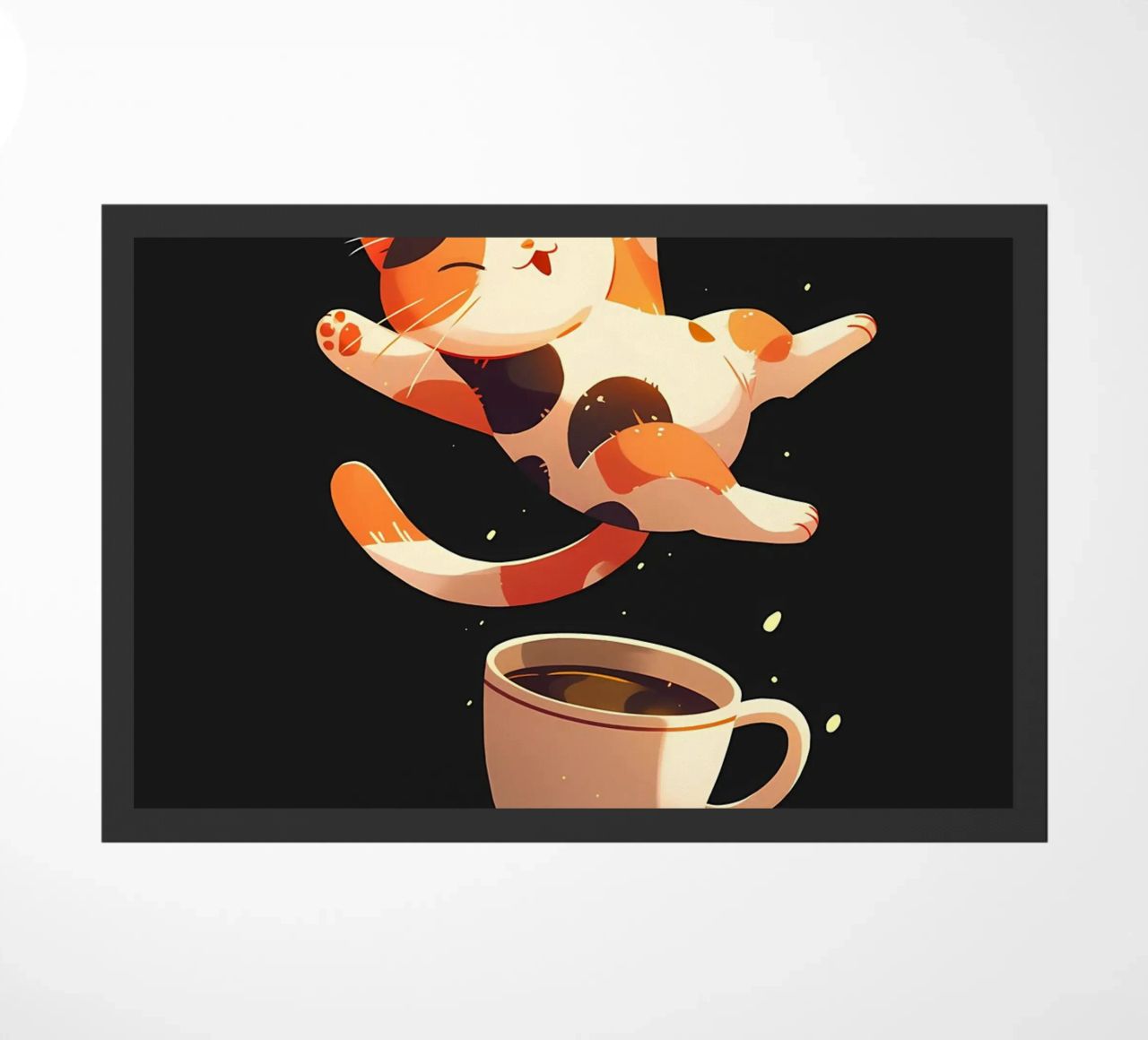 Il caffè mi tiene in vita Cat zerbino da Bartosz Powalka
