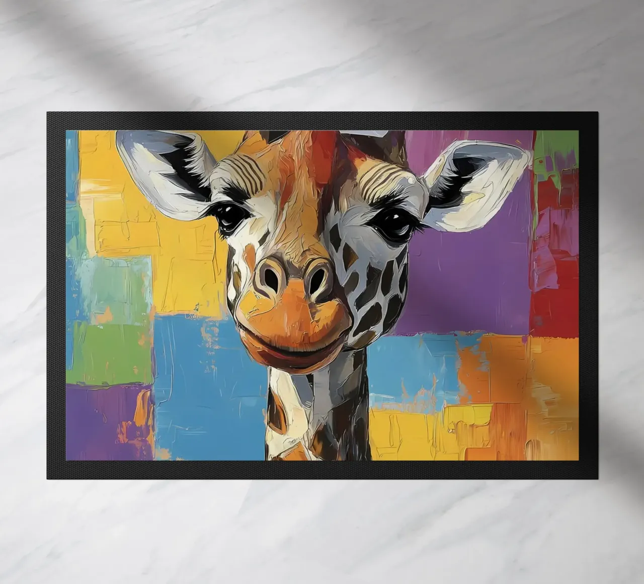 Giraffa con carta igienica zerbino da Adrian Patel