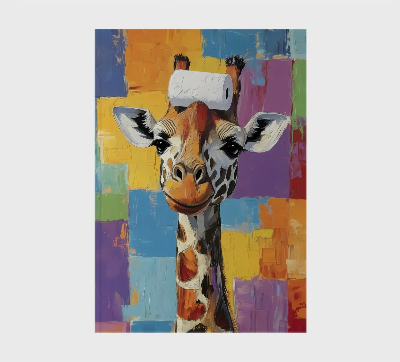 Giraffe with Toilet Paper notebook by Adrian Patel