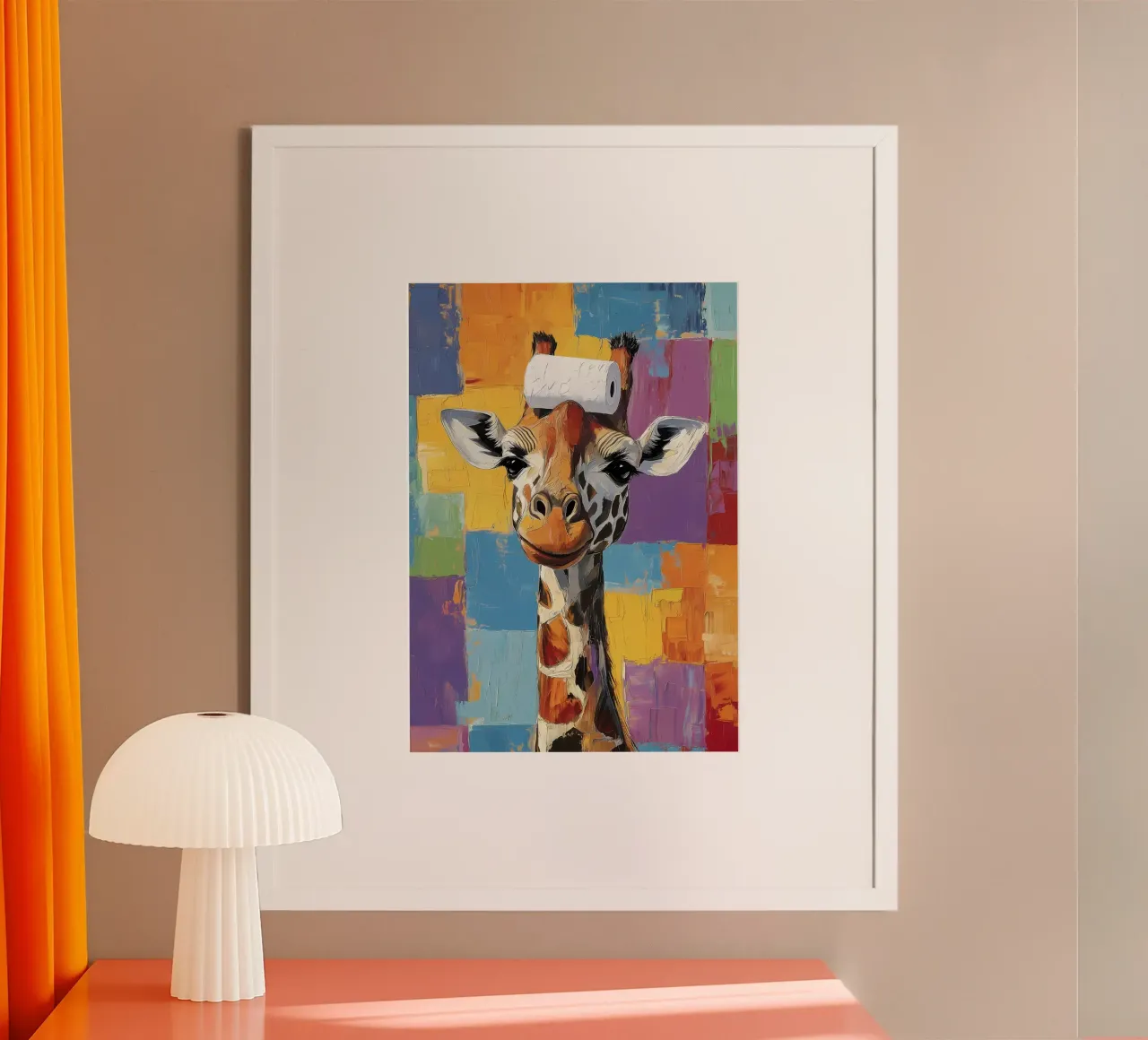 Giraffa con carta igienica carta hahnemühle da Adrian Patel