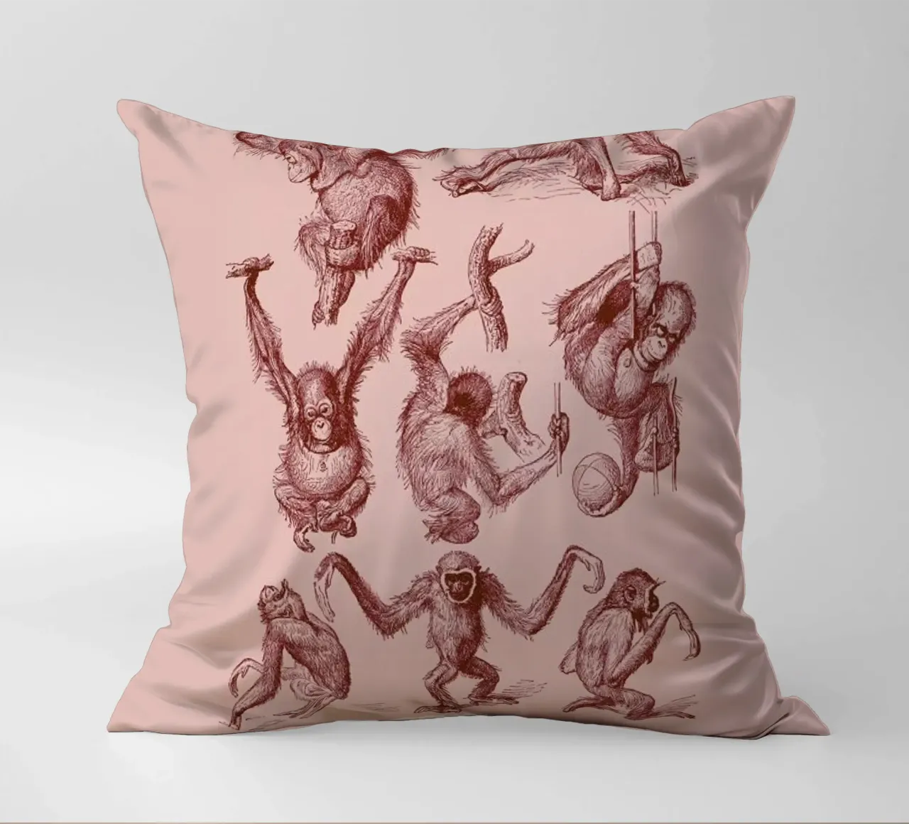 Orangutans and Gibbons II cuscino da Flora & Fauna