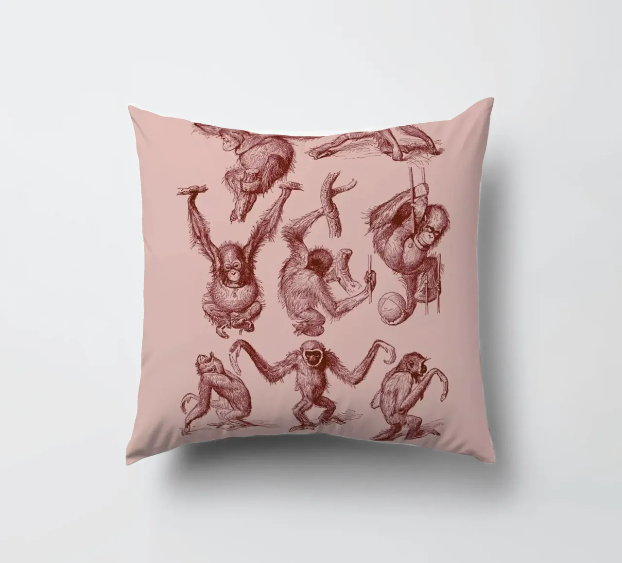 Orangutans and Gibbons II cuscino da Flora & Fauna