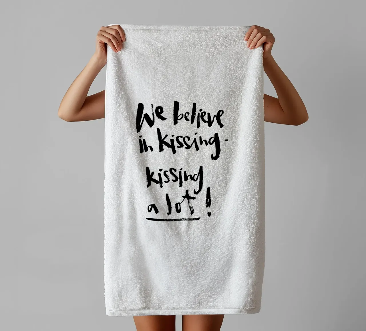 Kissing a Lot towel by Brushmeetspaper