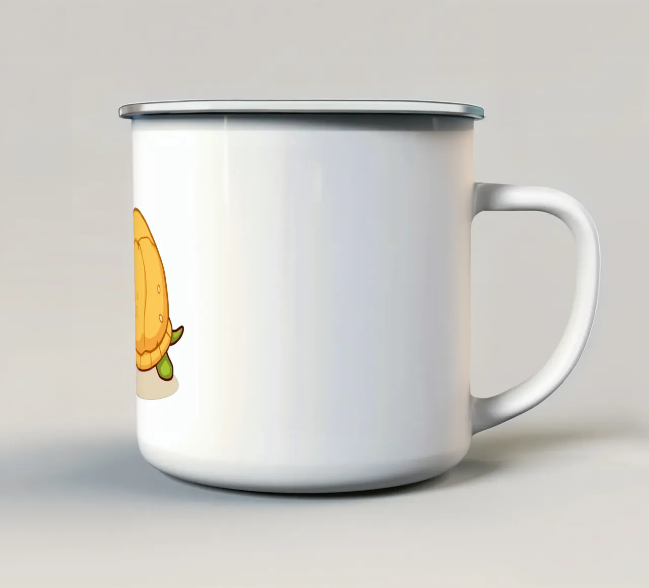 Tartaruga carina dei cartoni animati che cammina giocosamente tazza in smalto da DesignDoodle