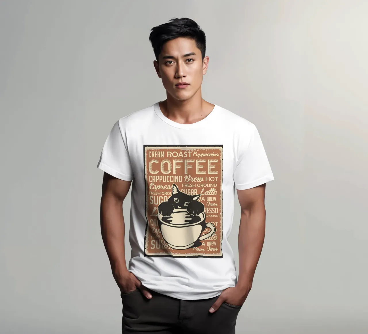 Gatto e caffè 4 t-shirt da Bartosz Powalka