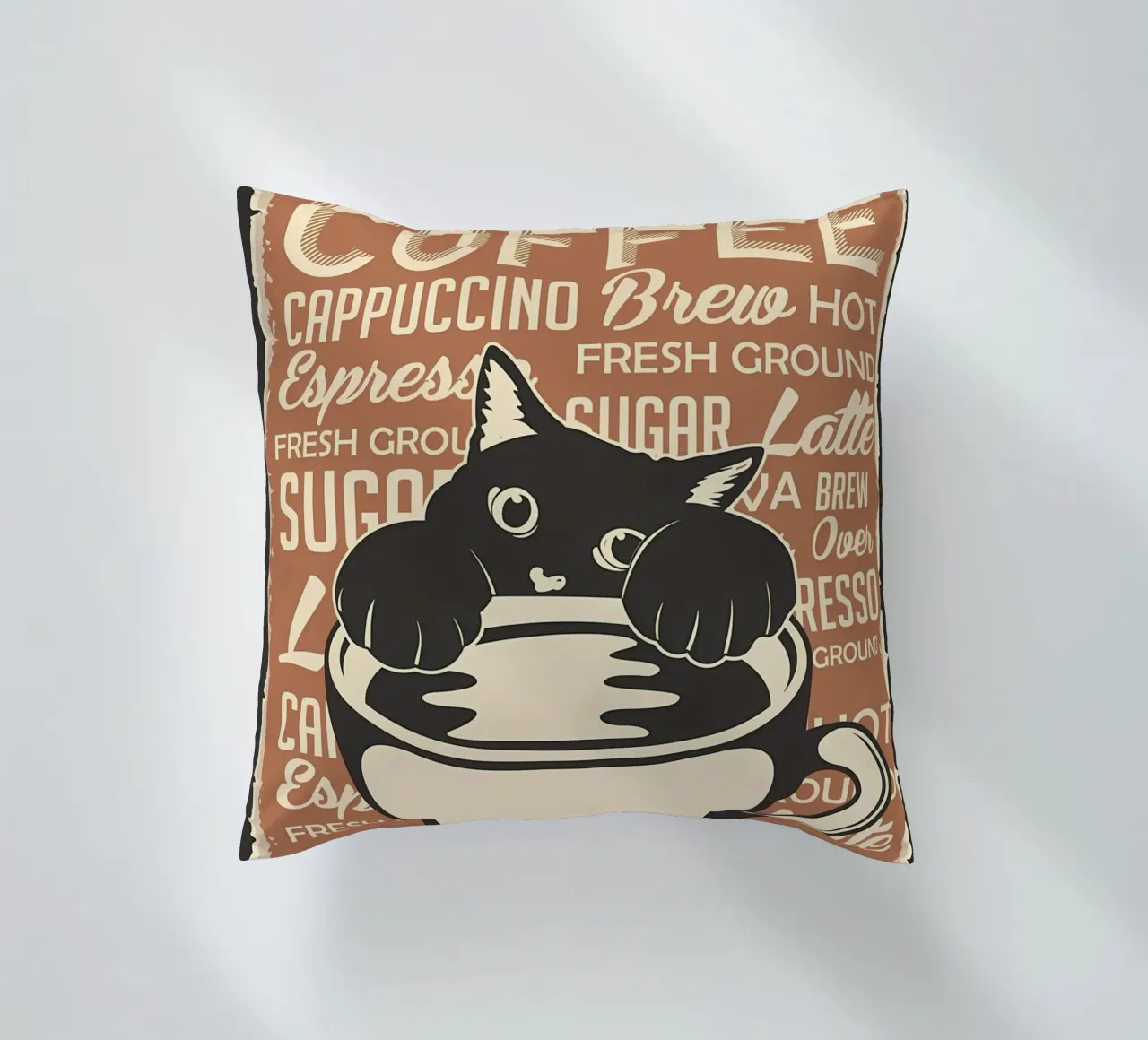 Gatto e caffè 4 cuscino da Bartosz Powalka