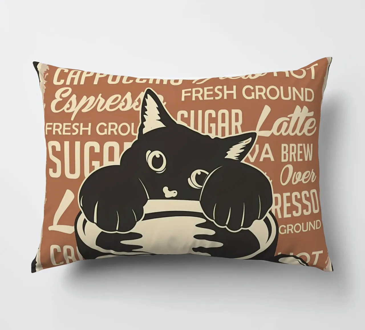 Gatto e caffè 4 cuscino da Bartosz Powalka