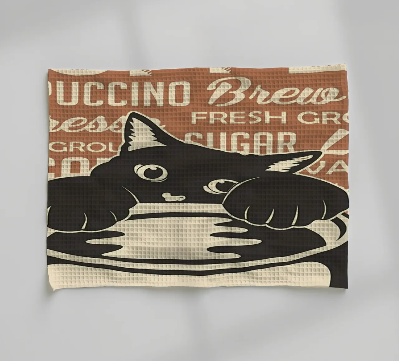 Gatto e caffè 4 canovaccio da cucina da Bartosz Powalka