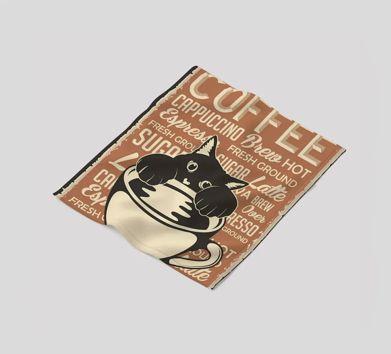 Gatto e caffè 4 coperta in pile da Bartosz Powalka